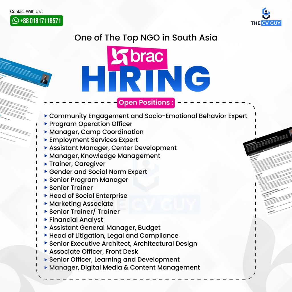 BRAC Job Opportunities in 2025 | The CV Guy