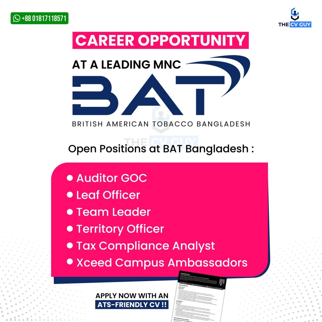 Job Openings at BAT Bangladesh – 2025