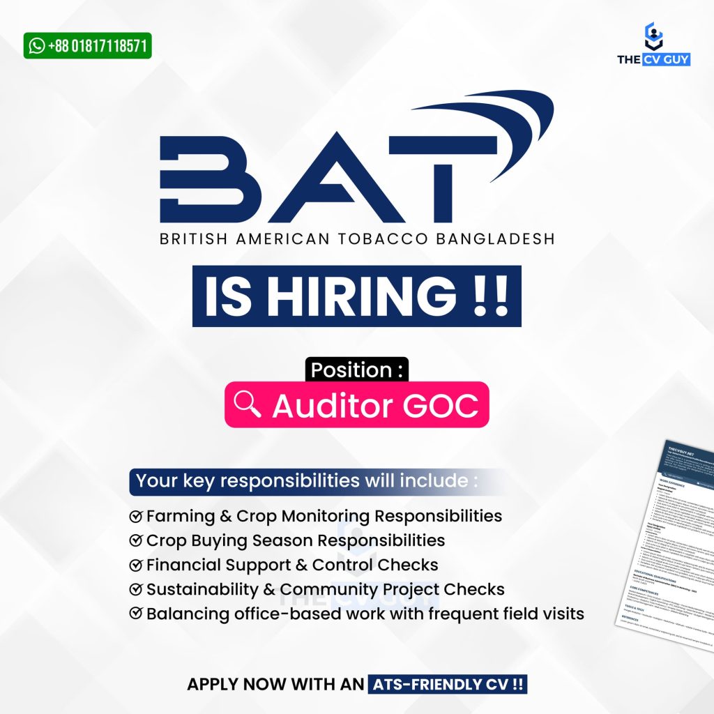 Job Openings at BAT Bangladesh – 2025