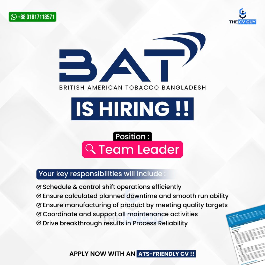 Job Openings at BAT Bangladesh – 2025