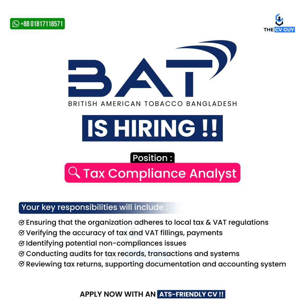 Job Openings at BAT Bangladesh – 2025
