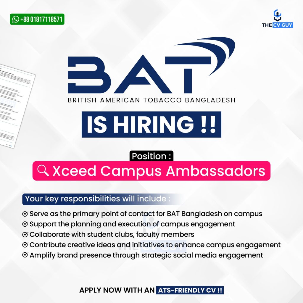 Job Openings at BAT Bangladesh – 2025