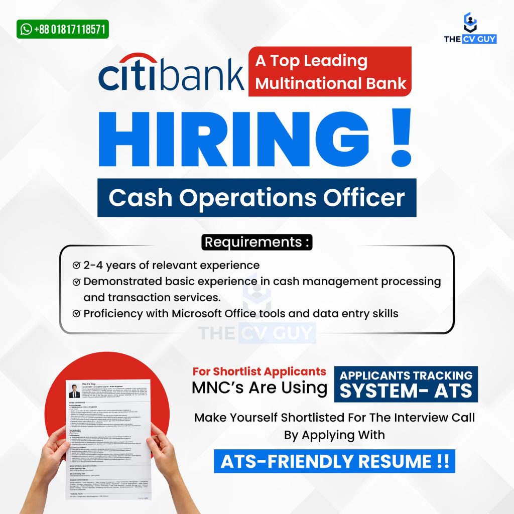 Citibank is hiring Cash Operations Officer