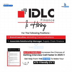 IDLC Finance PLC is Hiring Brand Executive & Associate Relationship Manager