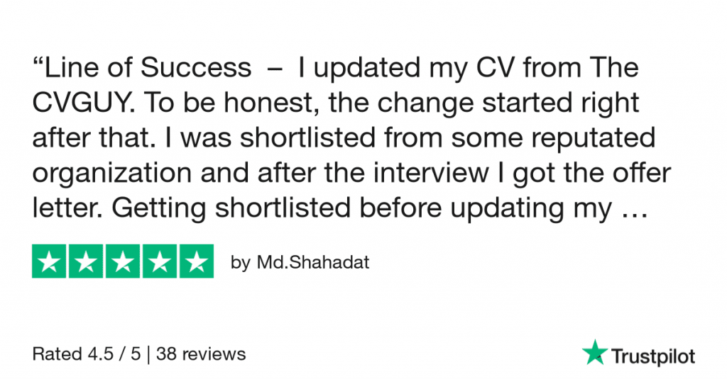 trustpilot reviews of thecvguy; best resume writer around me