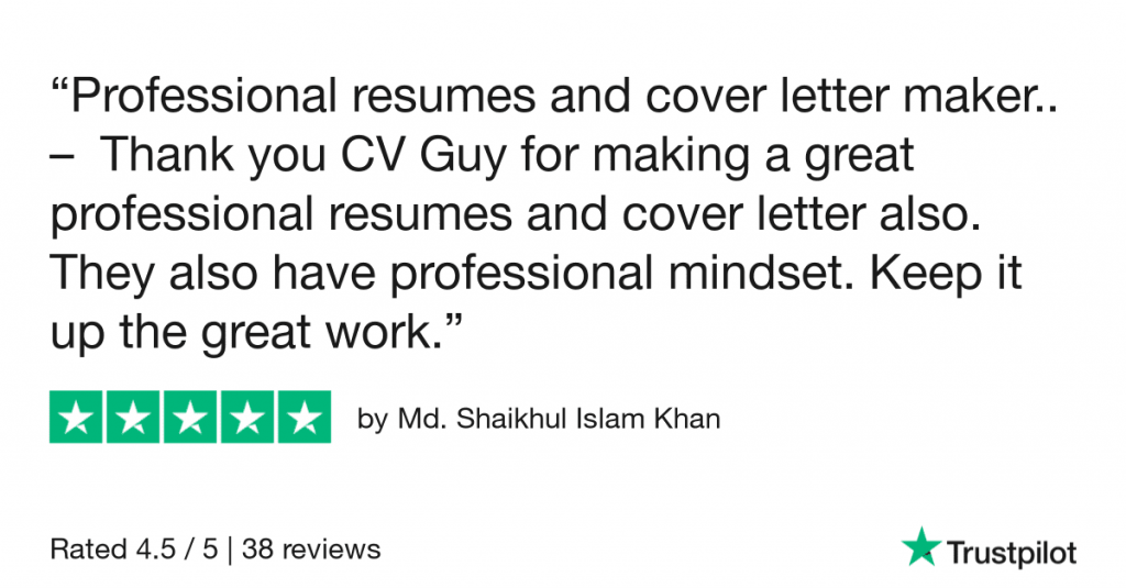 trustpilot reviews of thecvguy; best resume writer around me