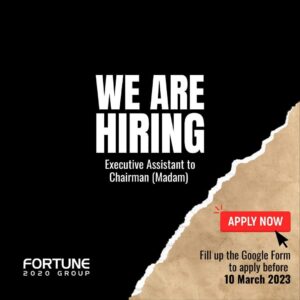 Read more about the article Hiring Freshers, Position: Executive Assistant to Chairman (Madam)