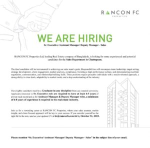 Read more about the article RANCON FC Properties Ltd is hiring