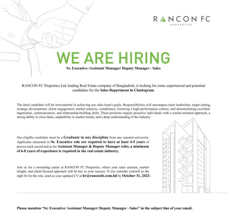 Read more about the article RANCON FC Properties Ltd is hiring