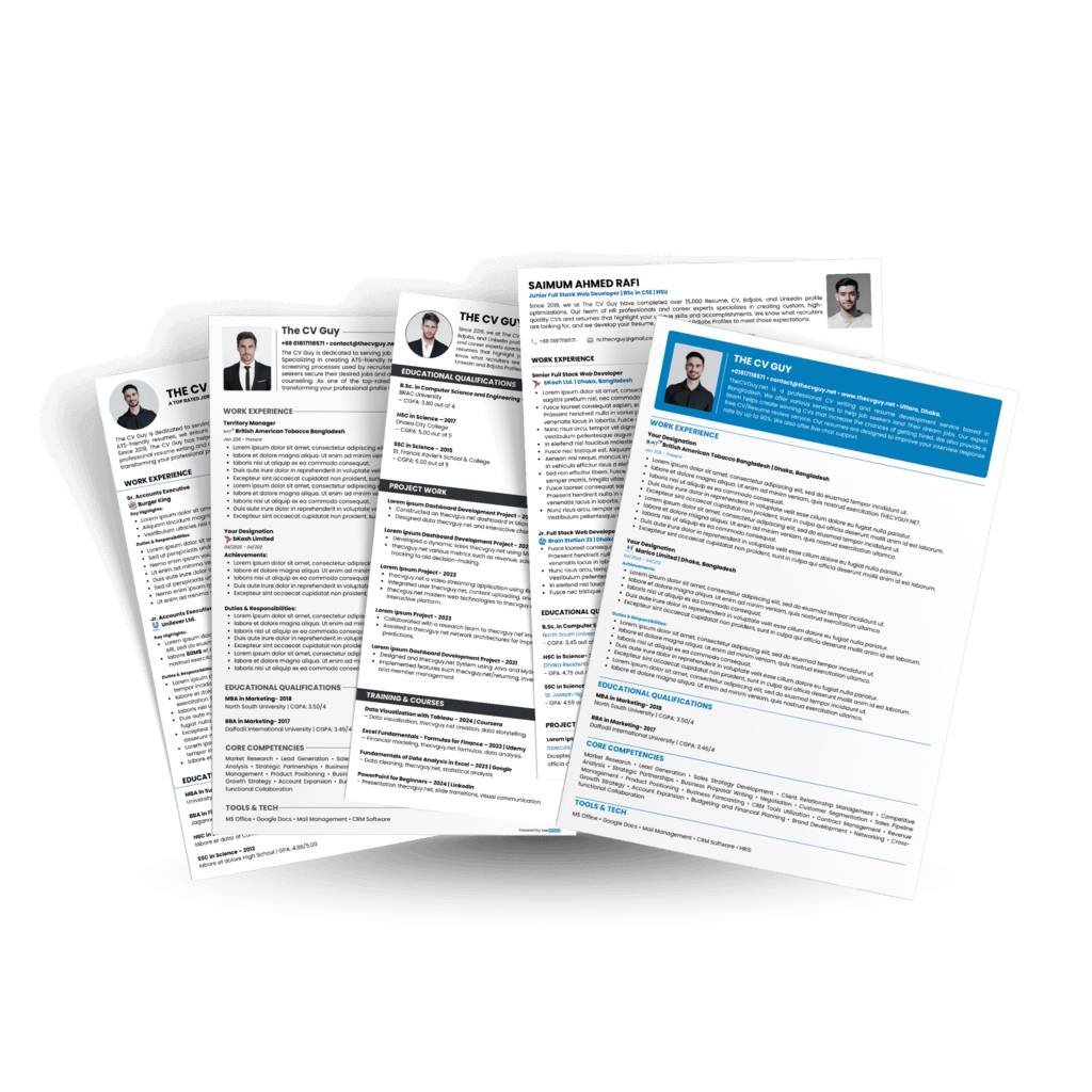 No.1 ResumeCV Writer Team of Bangladesh, Asia & Middle East The CV Guy