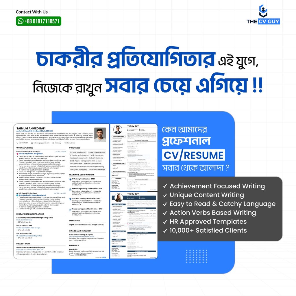 The CV Guy is The No1 Resume Writer in Bangladesh Asia Middle East