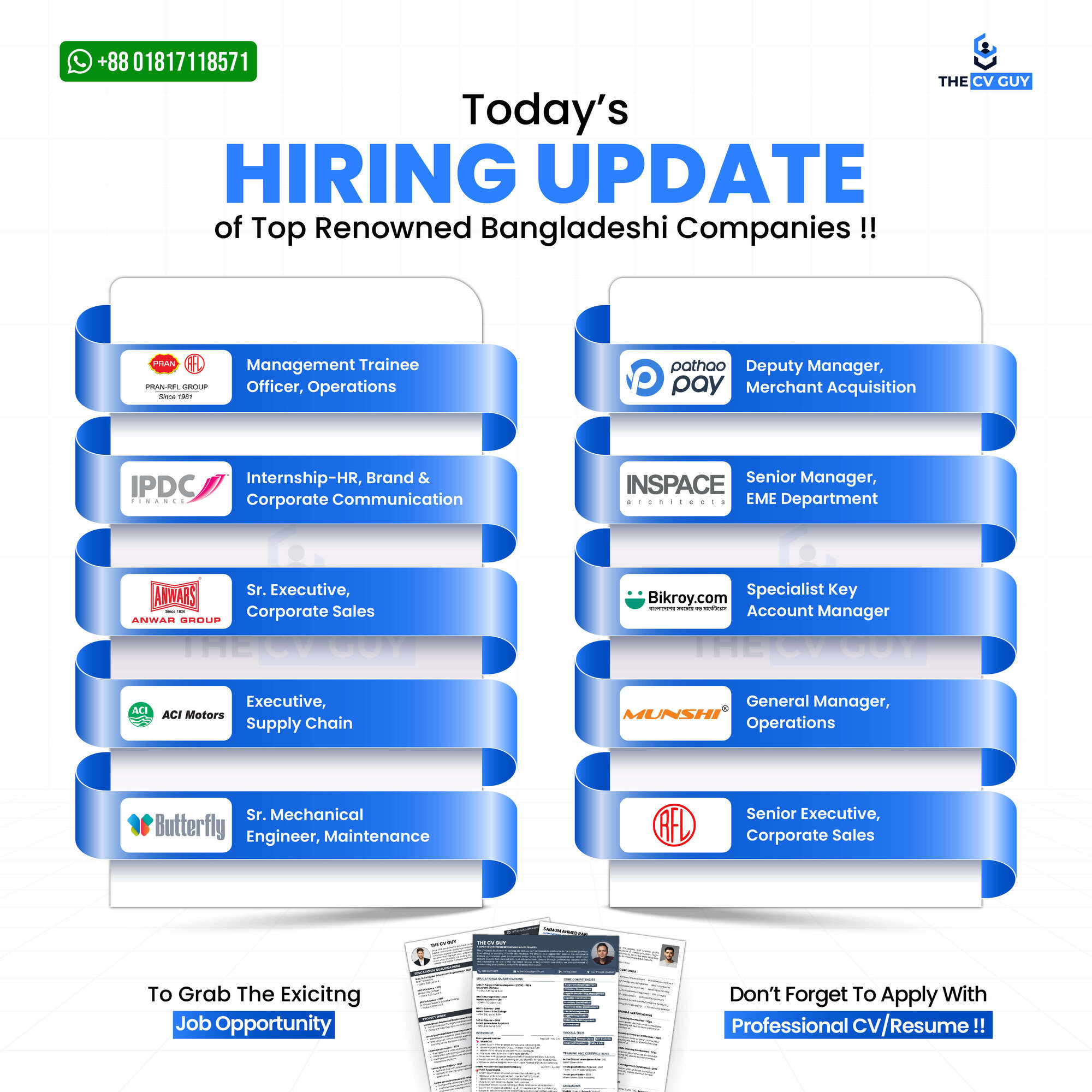Top Job Updates from Renowned Bangladeshi Companies