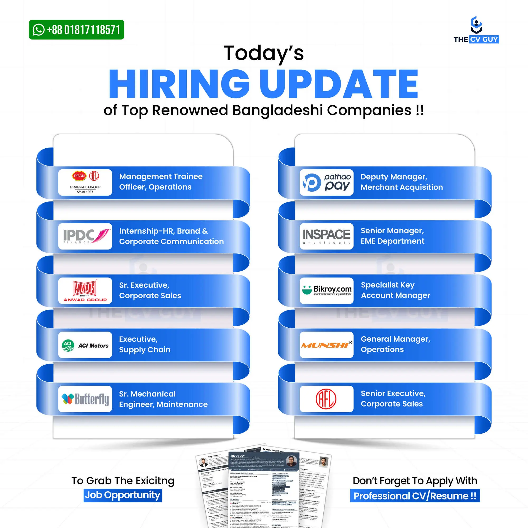 Top Job Updates from Renowned Bangladeshi Companies