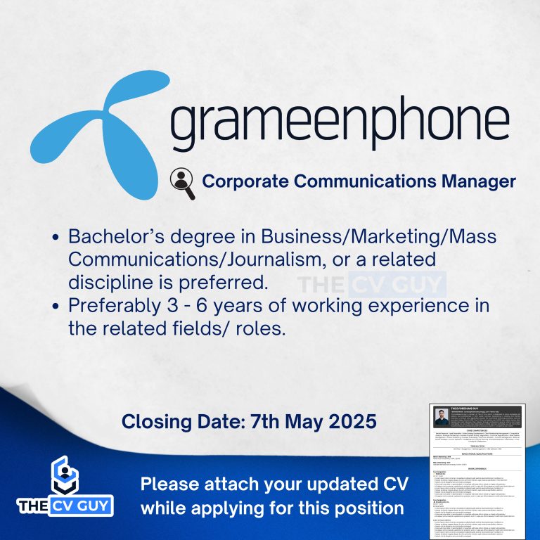 Job Updates from Top Bangladeshi Companies collected by The CV Guy