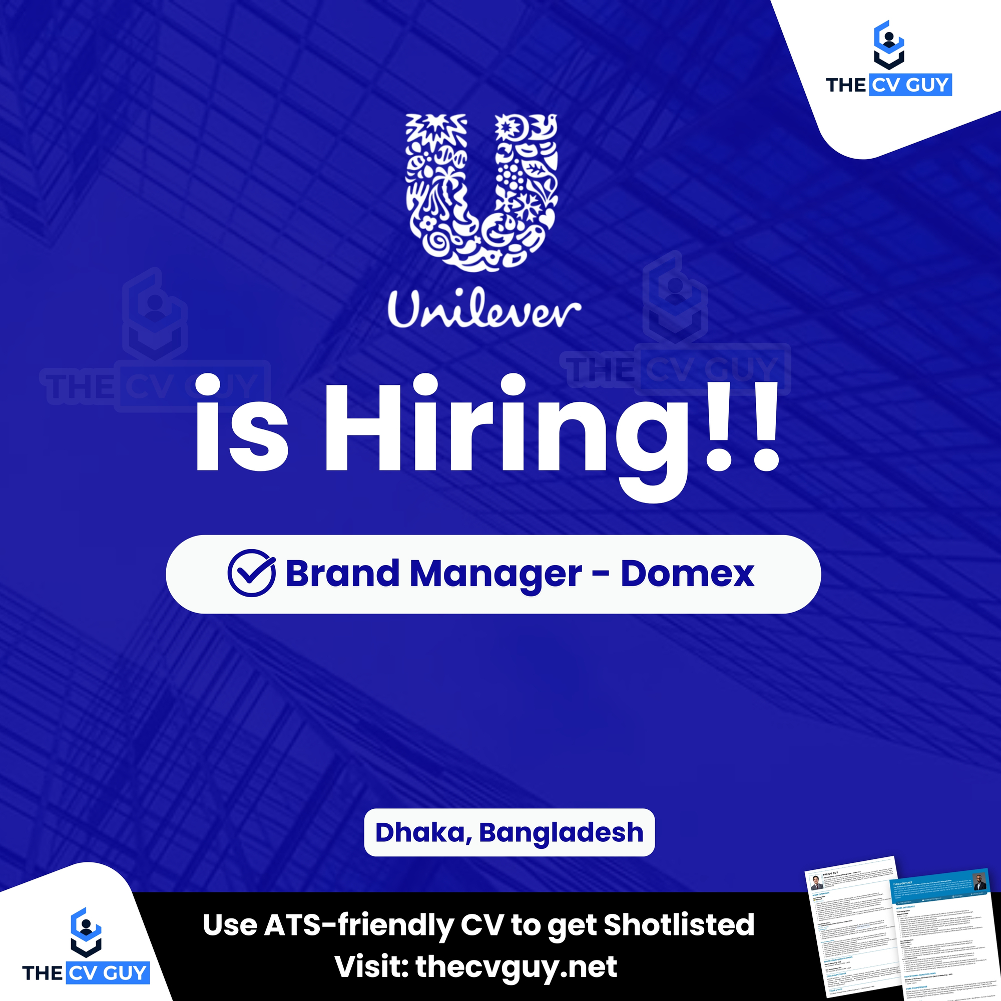 Unilever is Hiring Brand Manager​