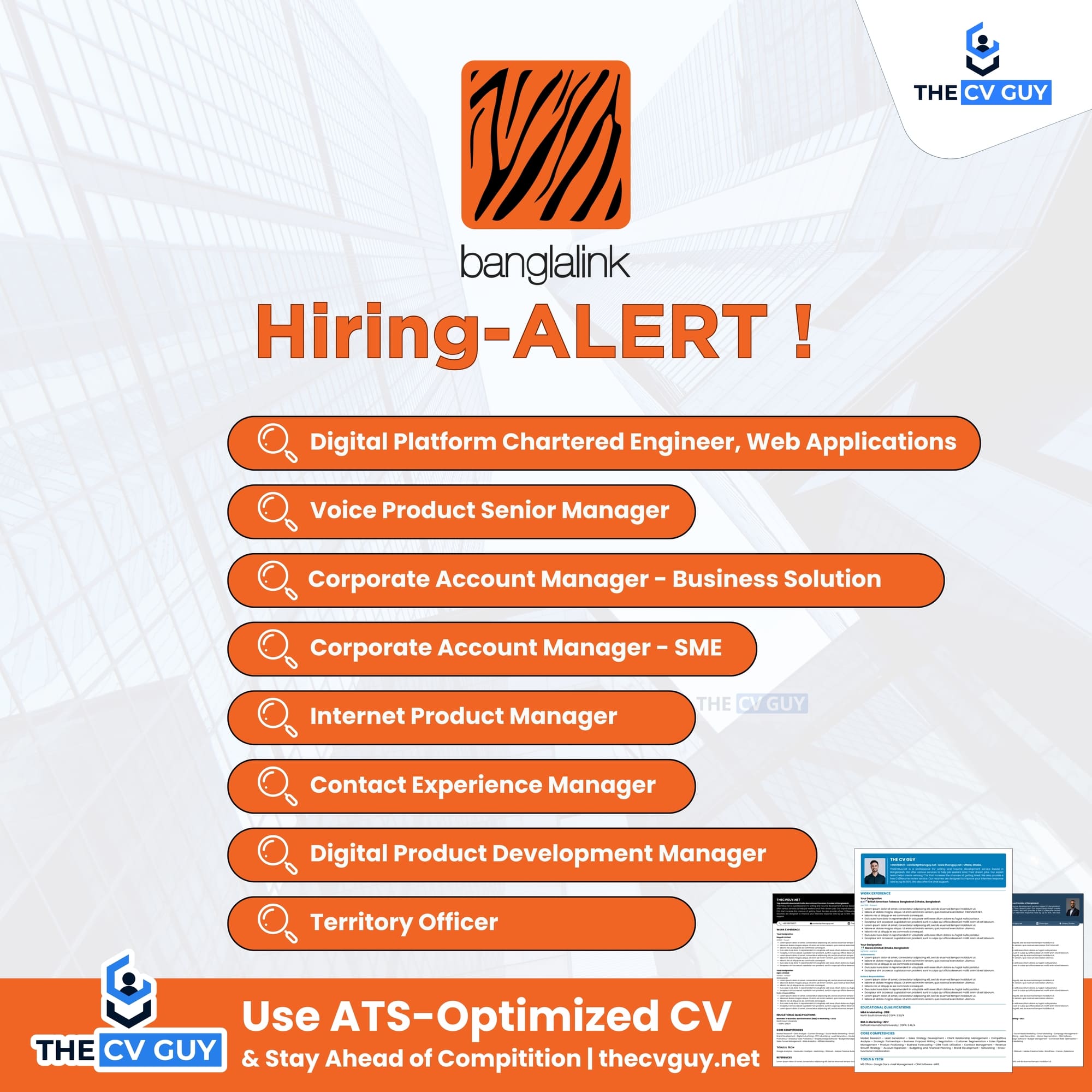 Bangalink is Hiring for 7 different positions