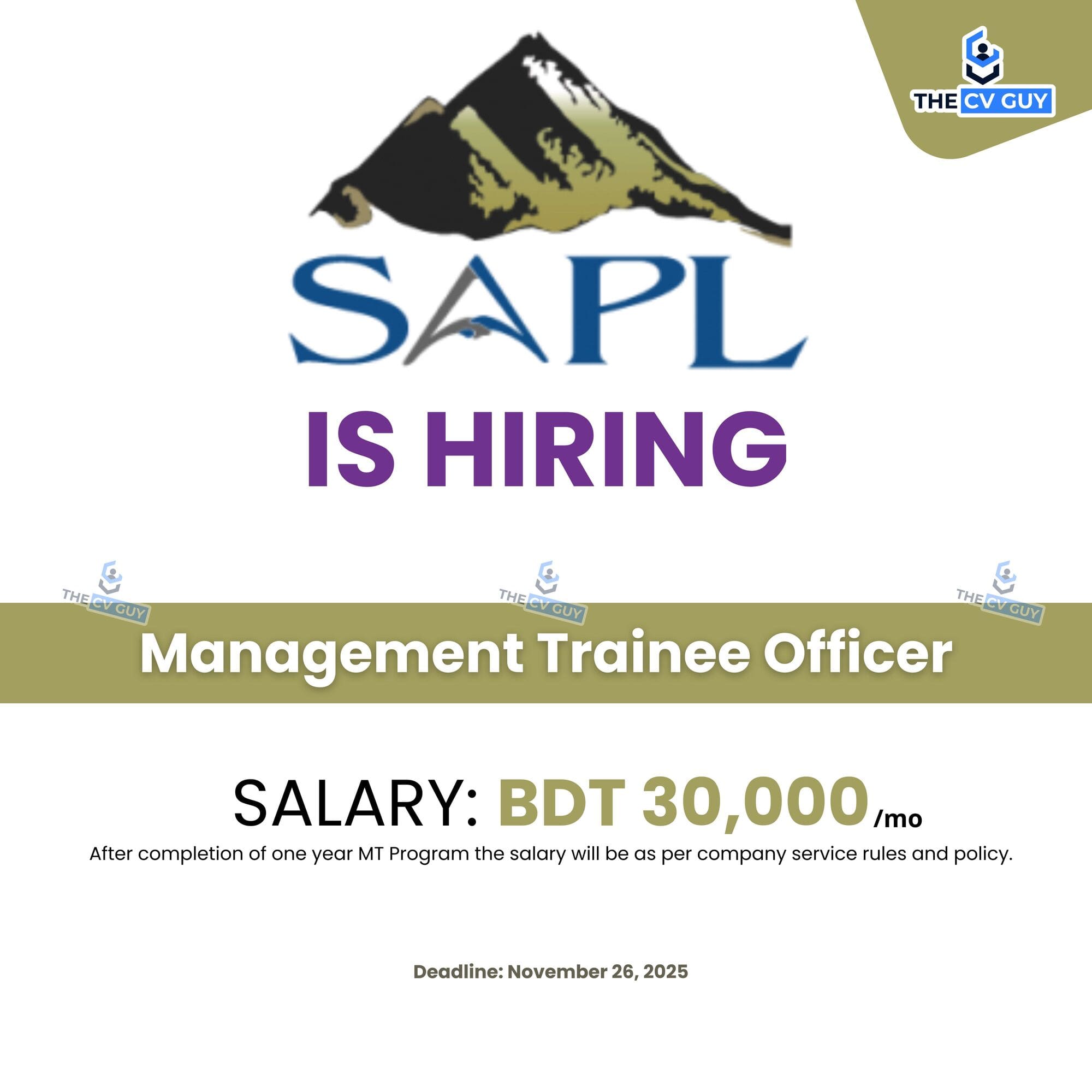 Management Trainee Program - Summit Alliance Port Limited (SAPL) Salary 30k