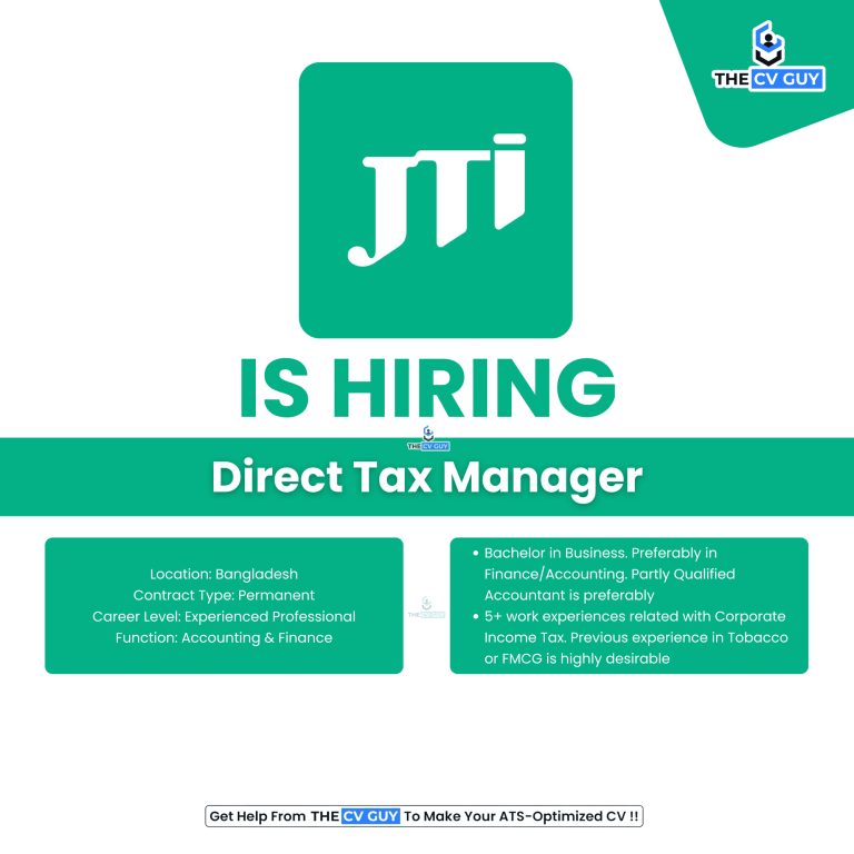 JTI Career: Now Hiring Direct Tax Manager