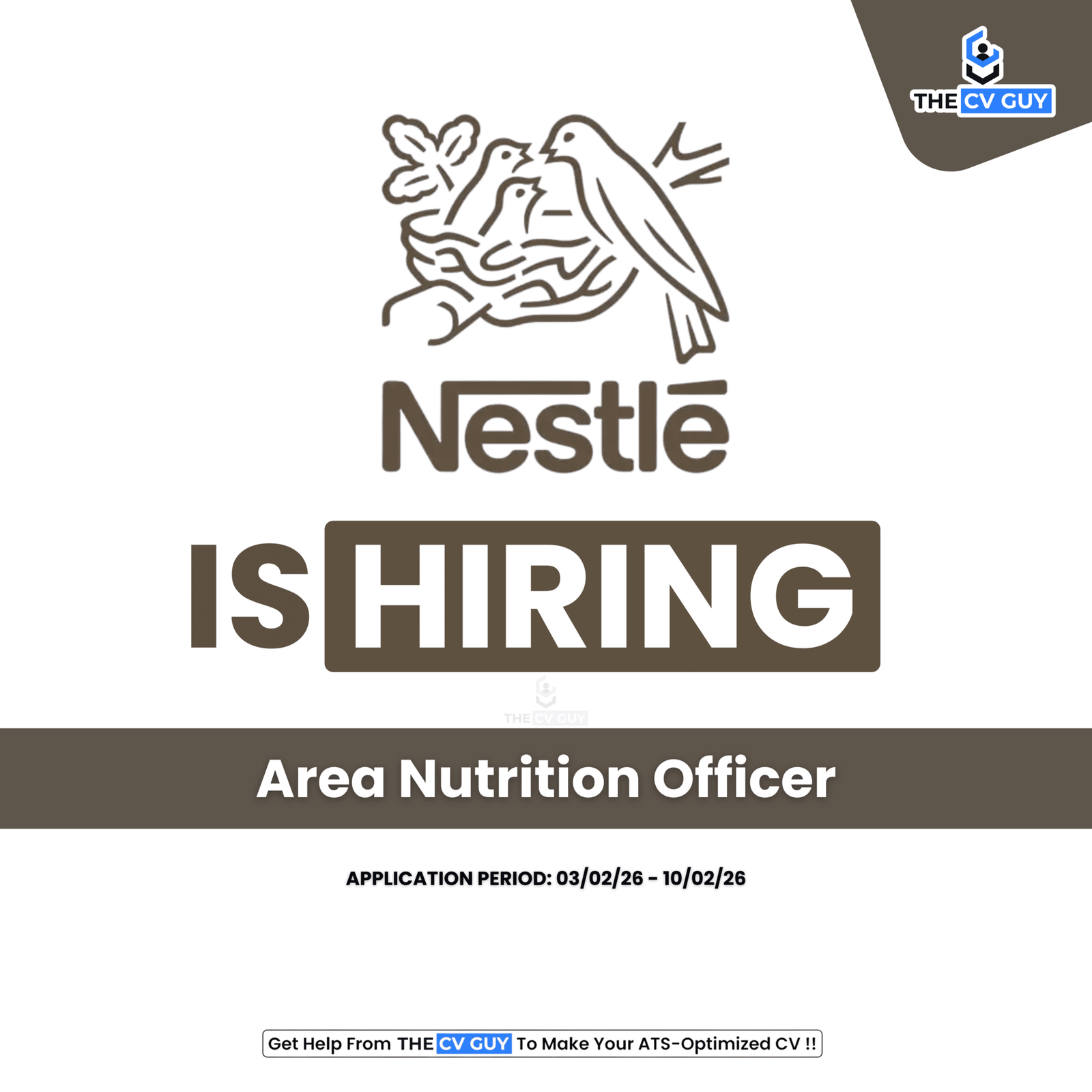 Nestlé Bangladesh is Hiring Area Nutrition Officer - 2026