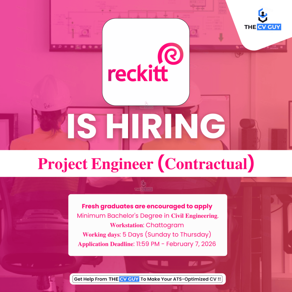 Reckitt is Hiring 𝐏𝐫𝐨𝐣𝐞𝐜𝐭 𝐄𝐧𝐠𝐢𝐧𝐞𝐞𝐫 (𝐂𝐨𝐧𝐭𝐫𝐚𝐜𝐭𝐮𝐚𝐥) 2026