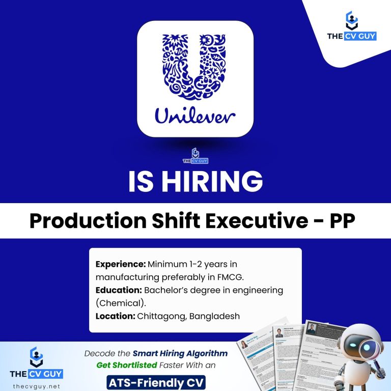 Unilever is Hiring Production Shift Executive - PP | 2026
