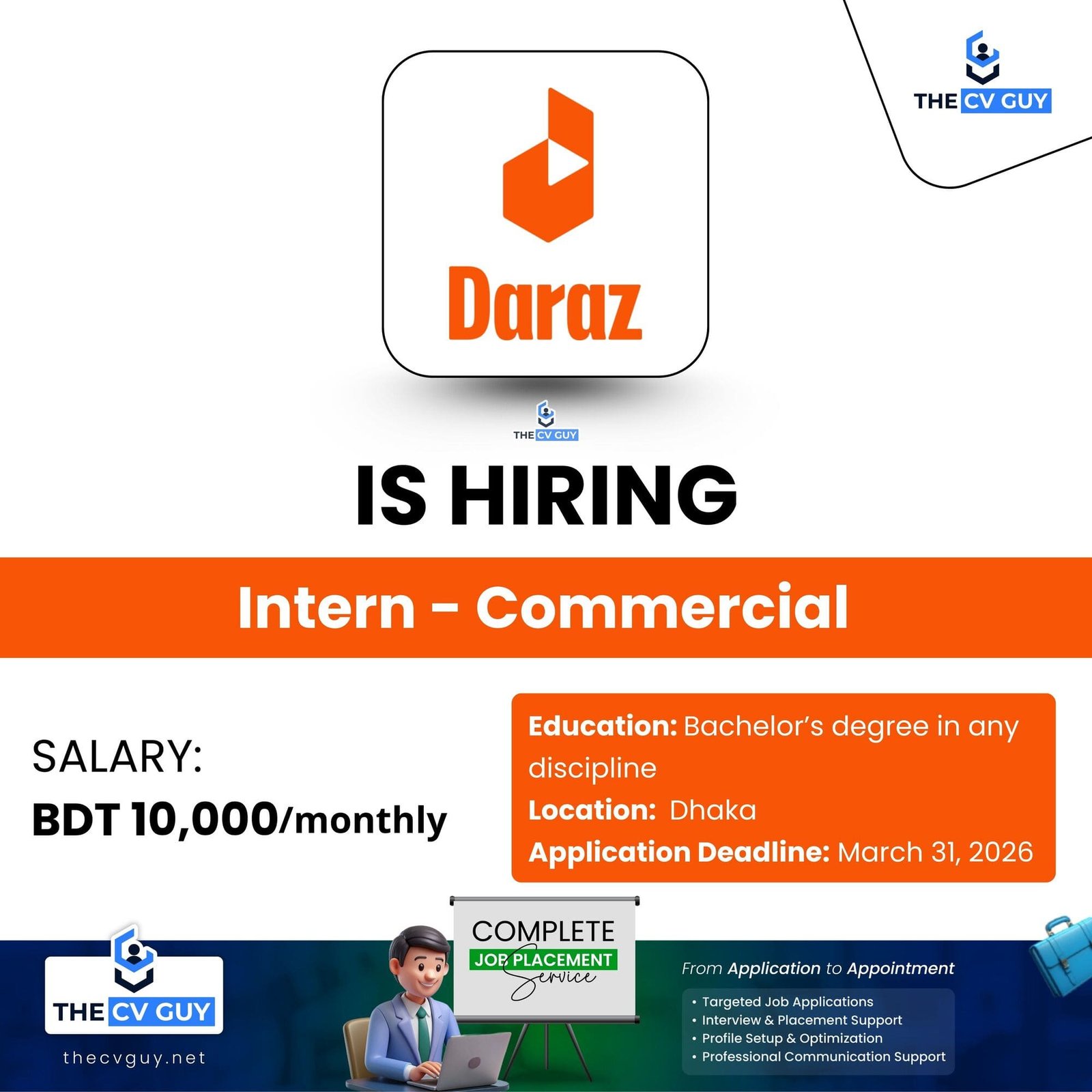 Daraz Bangladesh is Hiring Intern - Commercial | 2026