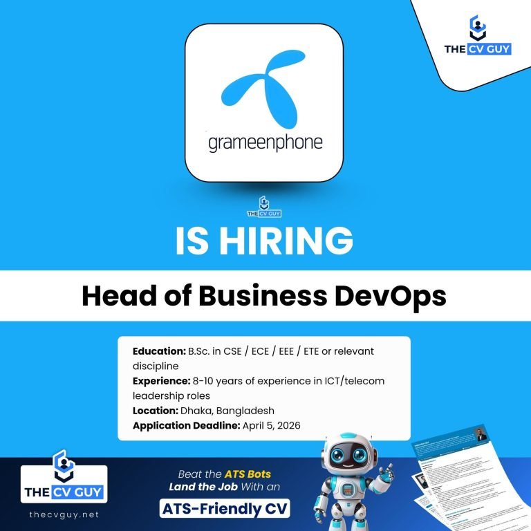 Grameenphone Ltd is Hiring Head of Business DevOps (Divisional Head - Business) | 2026