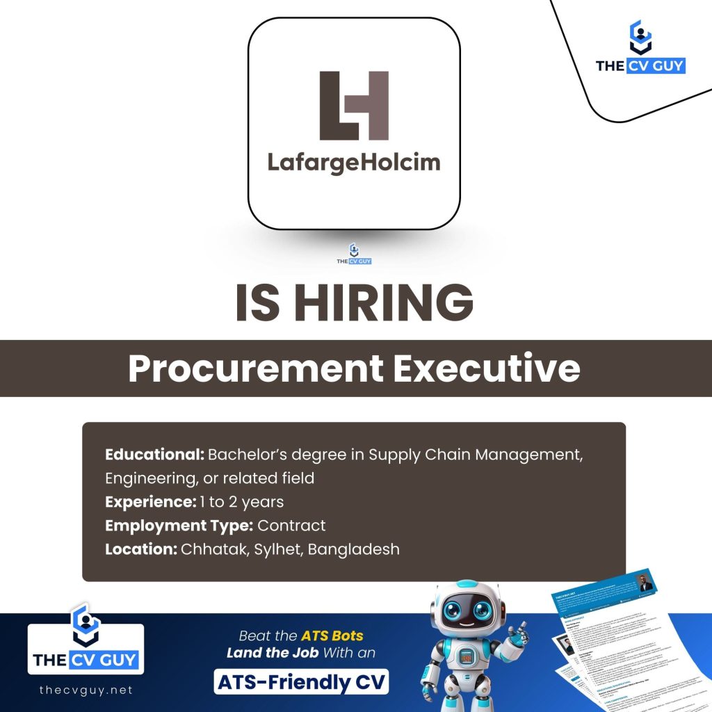 LafargeHolcim Bangladesh PLC is hiring Procurement Executive | 2026