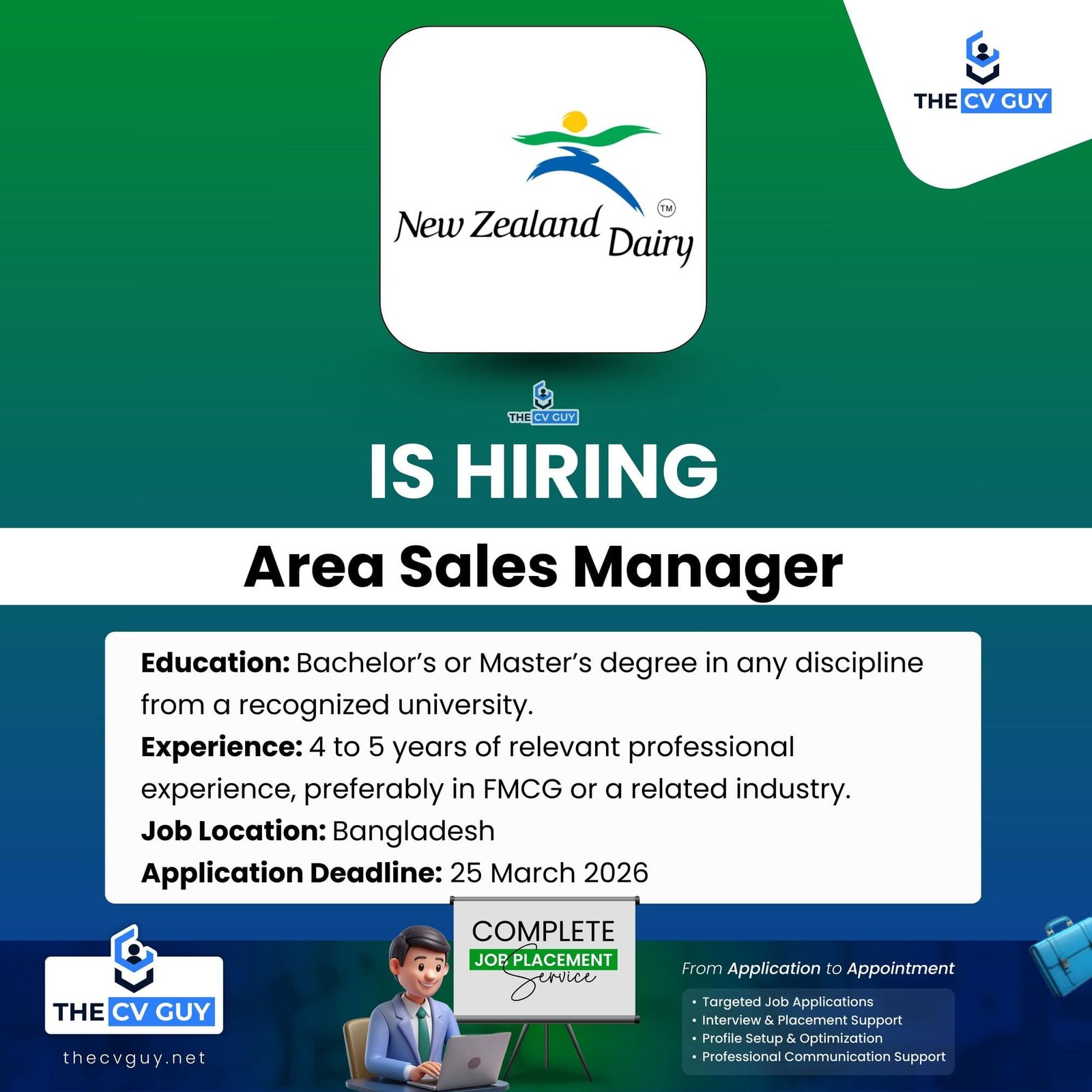 New Zealand Dairy Products (BD) Limited is Hiring Area Sales Manager | 2026