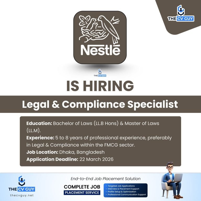 Nestlé Bangladesh PLC is hiring Legal & Compliance Specialist | 2026