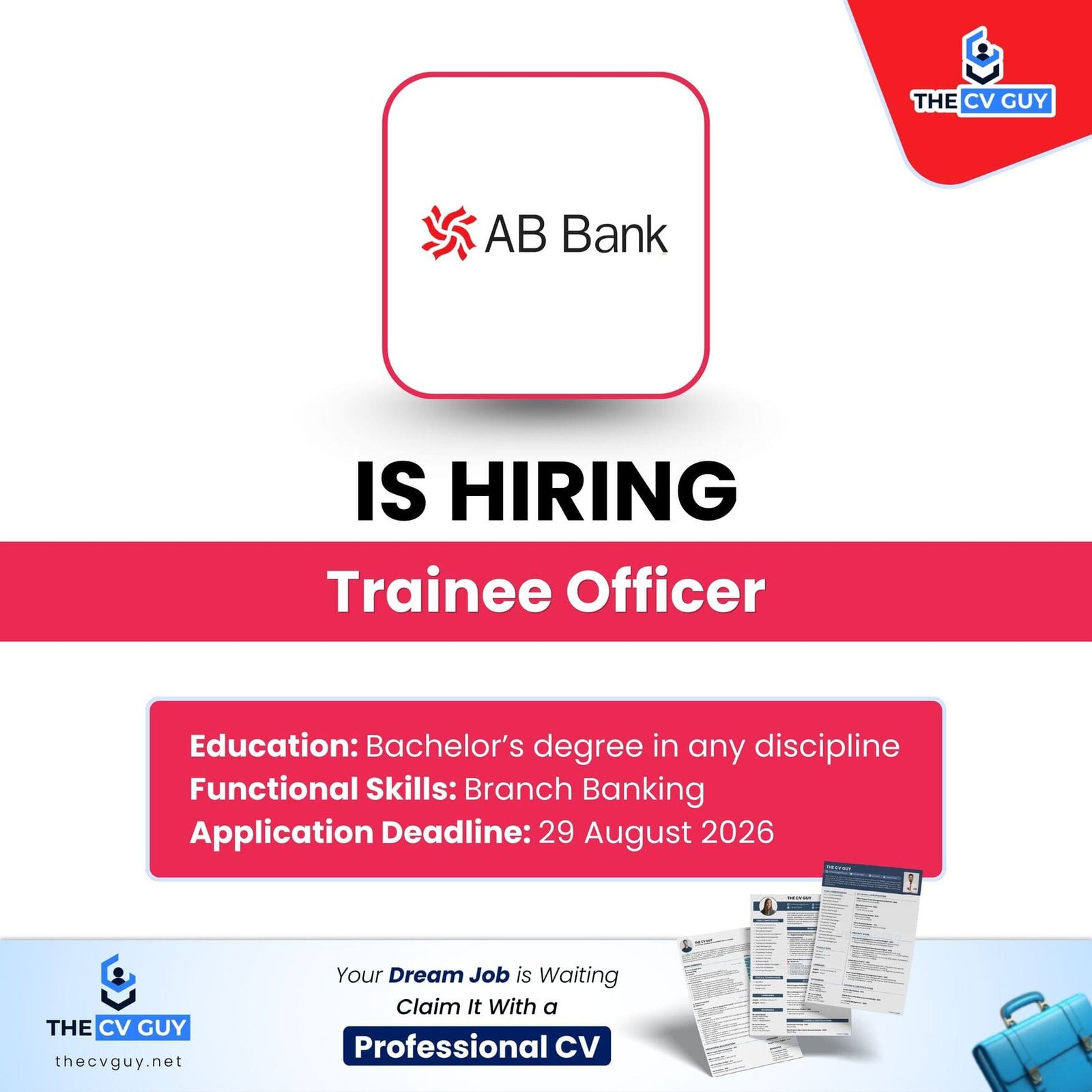 Start Your Banking Career with AB Bank PLC | Trainee Officer Recruitment 2026