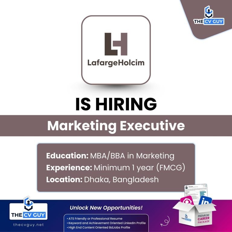 LafargeHolcim Bangladesh PLC. is hiring Marketing Executive