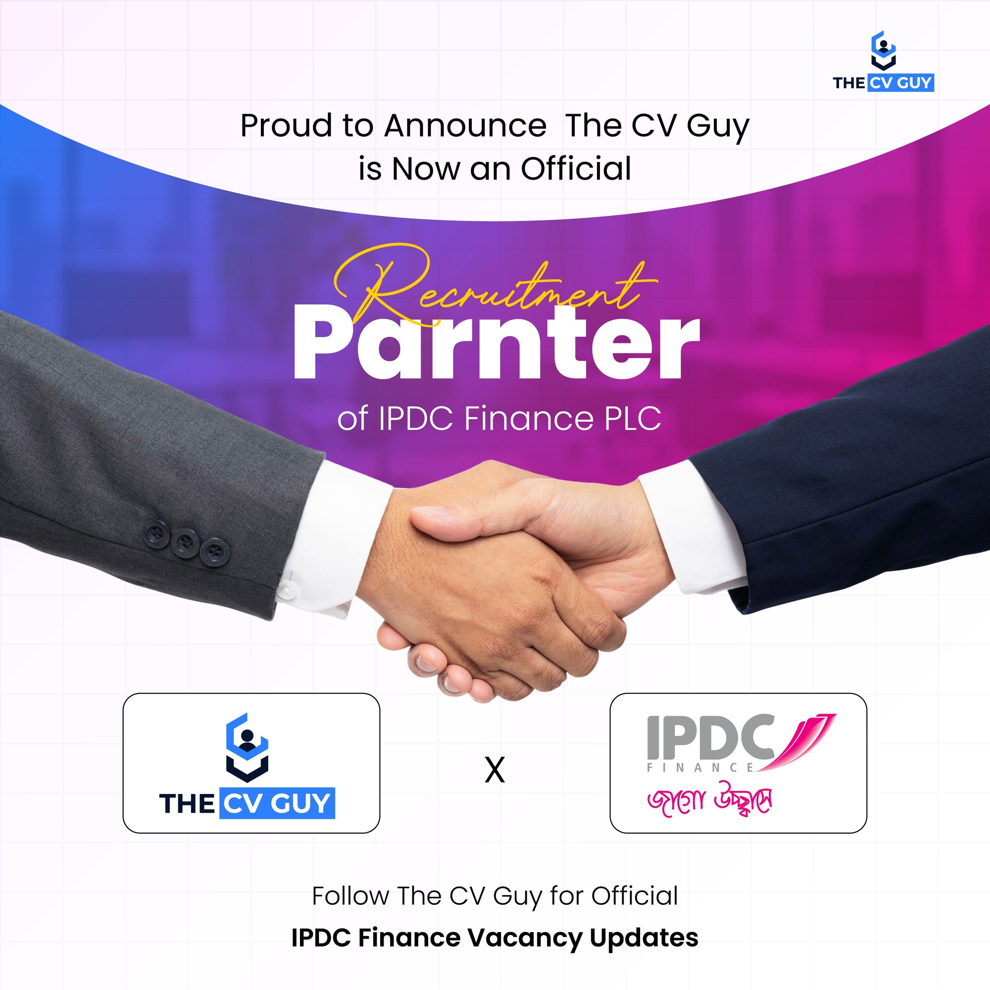 The CV Guy is now an official recruitment partner of IPDC Finance PLC — partnership announcement