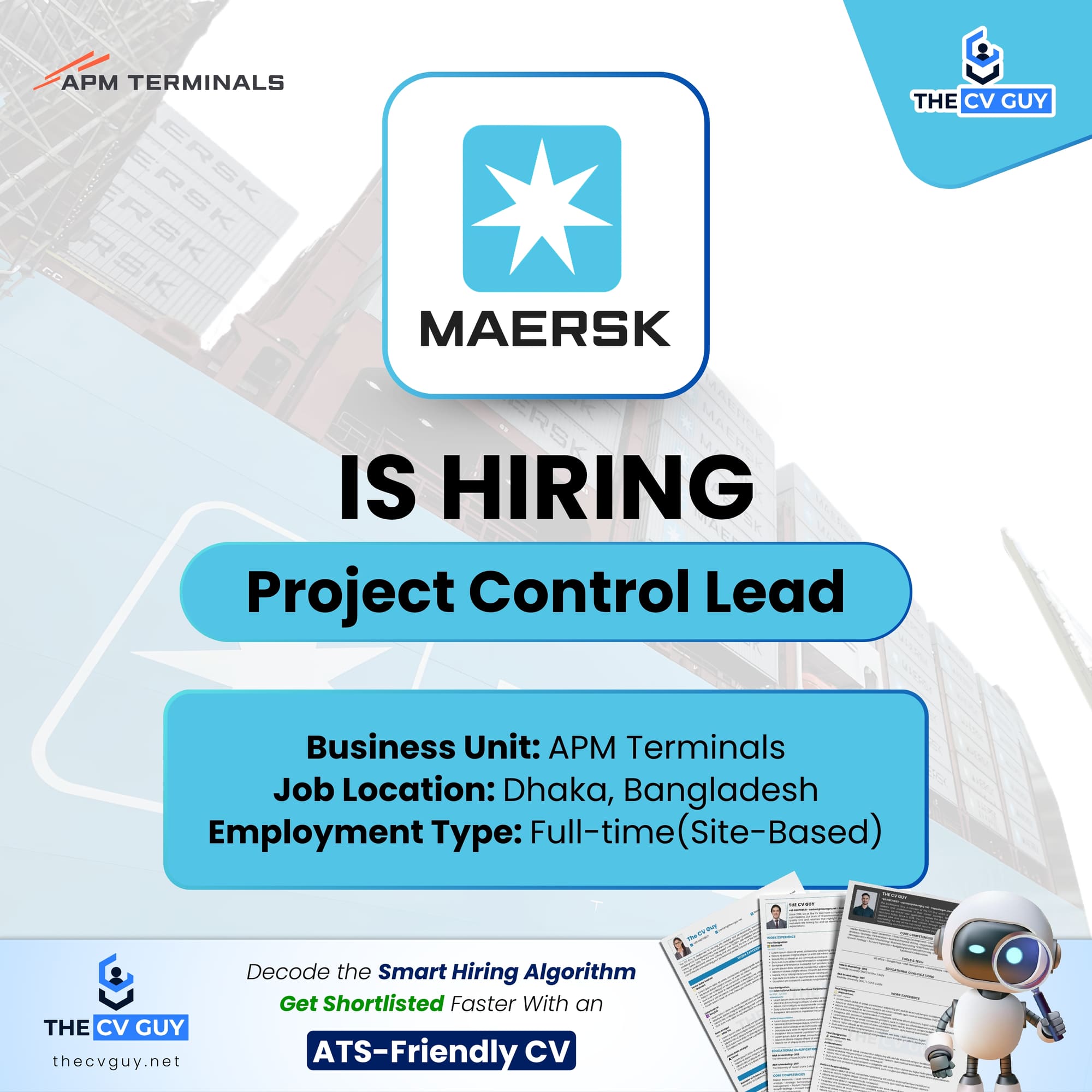 Project Control Lead Job at A.P. Moller - Maersk in Dhaka, Bangladesh