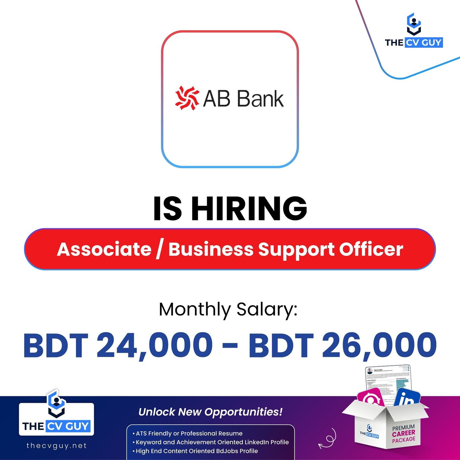 Start Your Banking Career with AB Bank PLC | Associate Business Support Officer / Business Support Officer Recruitment 2026Start Your Banking Career with AB Bank PLC | Associate Business Support Officer / Business Support Officer Recruitment 2026