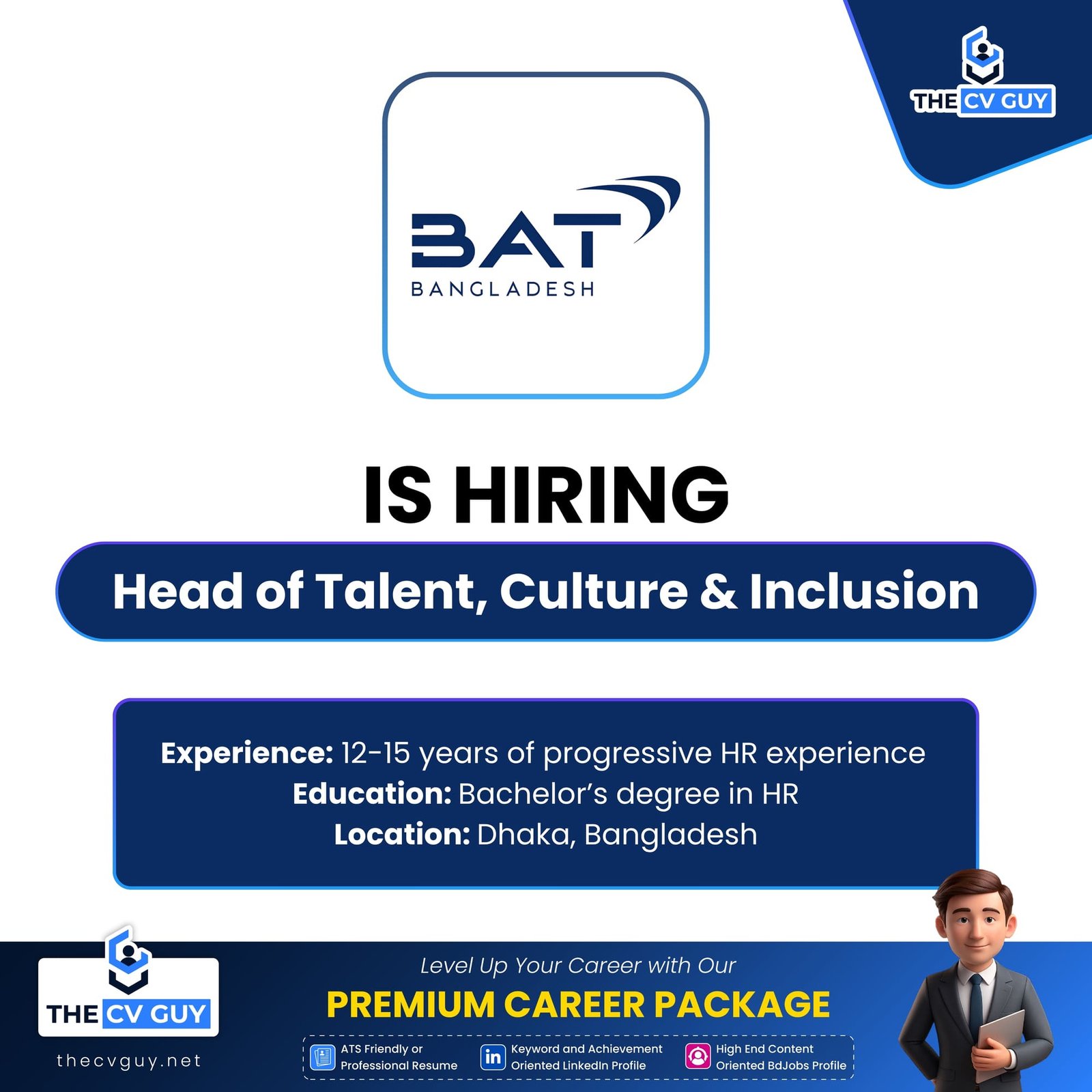 BAT Bangladesh Job Circular 2026 | Head of Talent, Culture & Inclusion - Bangladesh Vacancy | MNC Career Opportunity