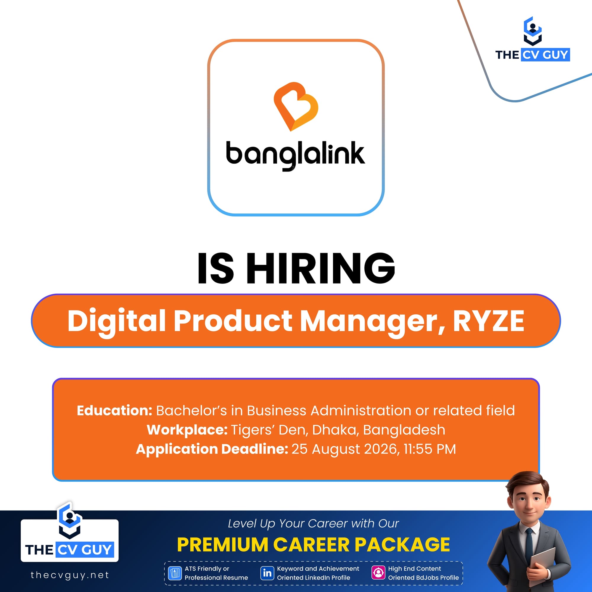 Digital Product Manager, RYZE | Banglalink Job 2026
