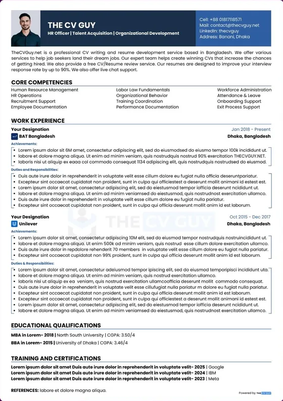 ATS Resume Templates 2026 2 The CV Guy is the No.1 Resume/CV Writer in Bangladesh, Asia & Middle East The CV Guy is the No.1 Resume/CV Writer in Bangladesh, Asia & Middle East