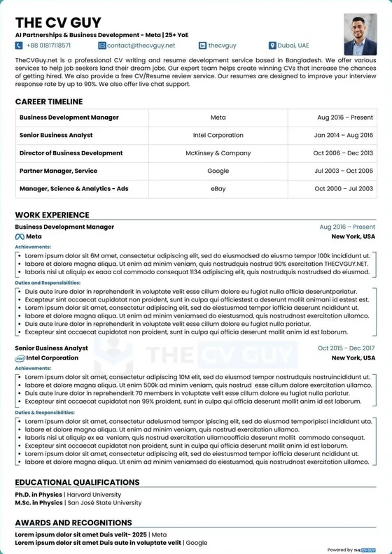 ATS Resume Templates 2026 1 The CV Guy is the No.1 Resume/CV Writer in Bangladesh, Asia & Middle East The CV Guy is the No.1 Resume/CV Writer in Bangladesh, Asia & Middle East