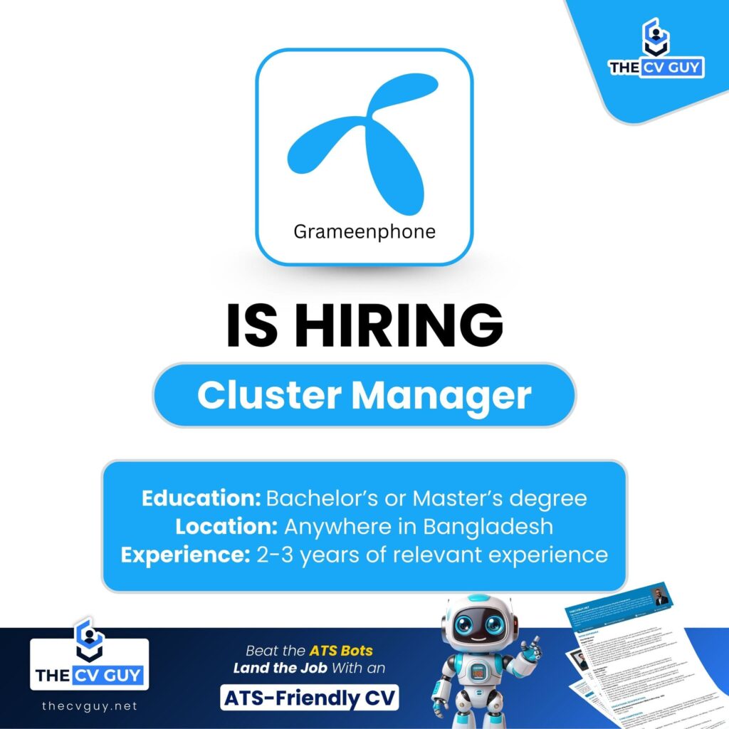Grameenphone Ltd. Job Circular 2026 | Cluster Manager Job | Apply by 26 August