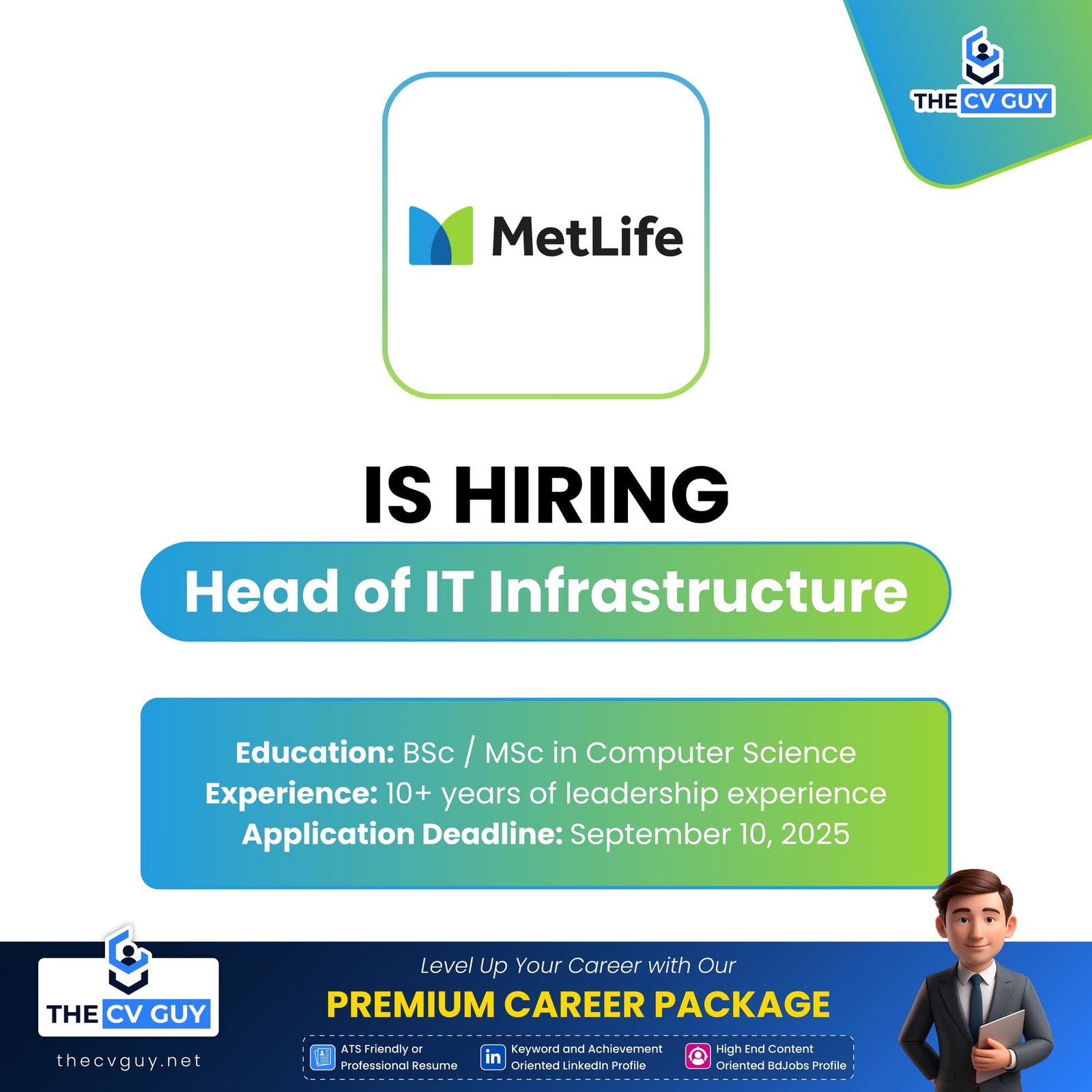 MetLife Bangladesh is Hiring Head of IT Infrastructure | 2026