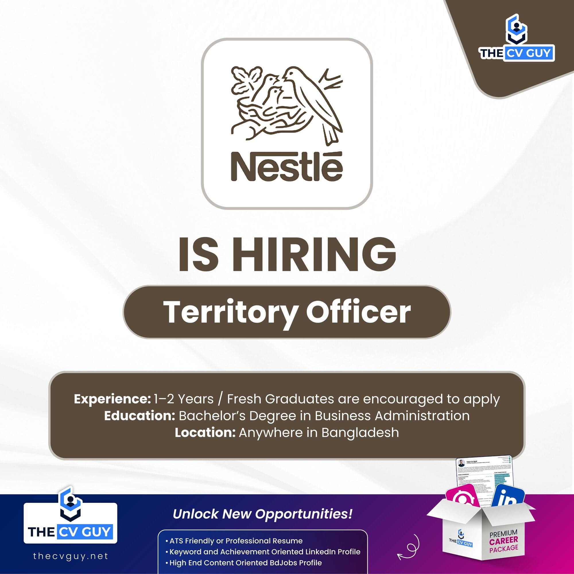 Nestlé Bangladesh is Hiring Territory Officer | Fresh Graduates Can Apply