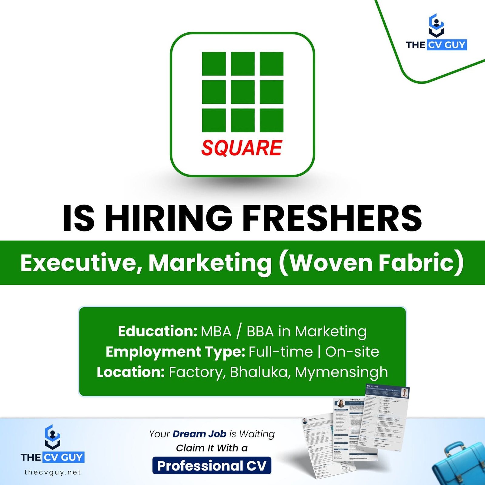 Square Group is hiring Executive, Marketing (Woven Fabric)