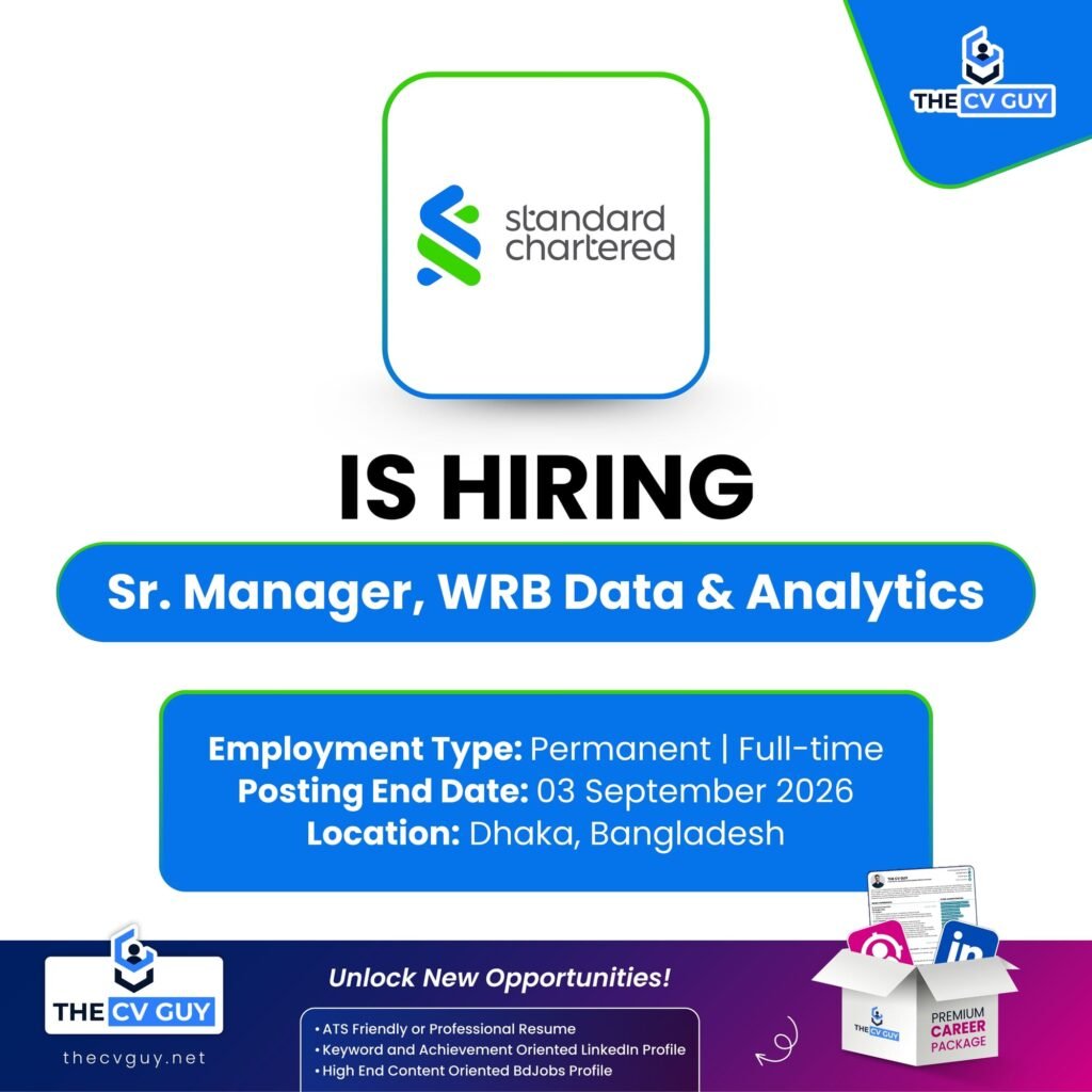 Standard Chartered Bank is hiring Senior Manager, WRB Data & Analytics | Bank Job 2026