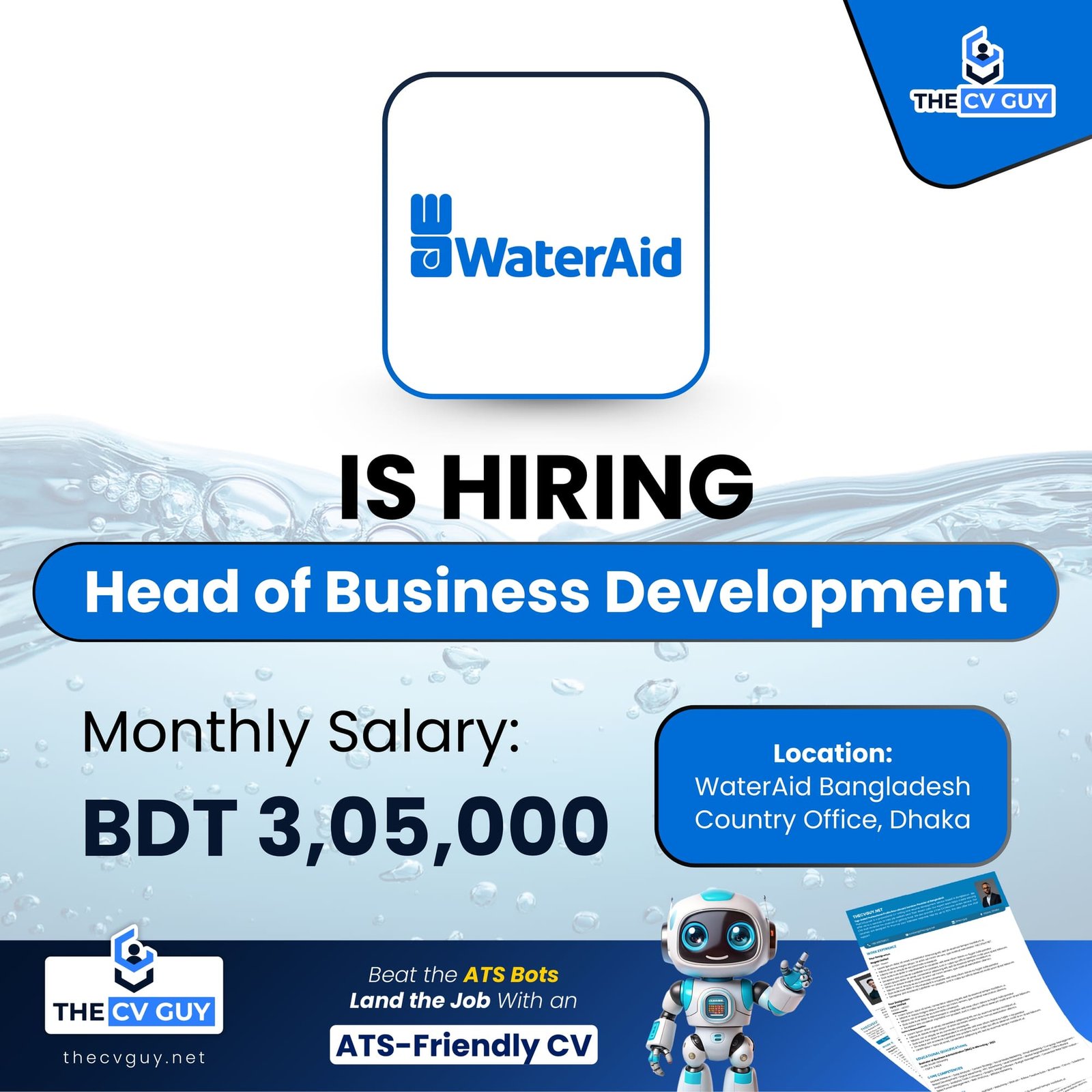 WaterAid Bangladesh Job Circular 2026 | Latest NGO Job Vacancy & Apply Online