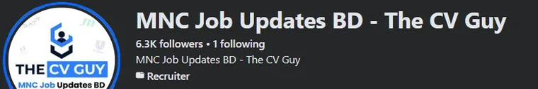 Vacancy Promotion 4 The CV Guy is the No.1 Resume/CV Writer in Bangladesh, Asia & Middle East MNC Job Updates BD The CV Guy (Page) 6.3K followers