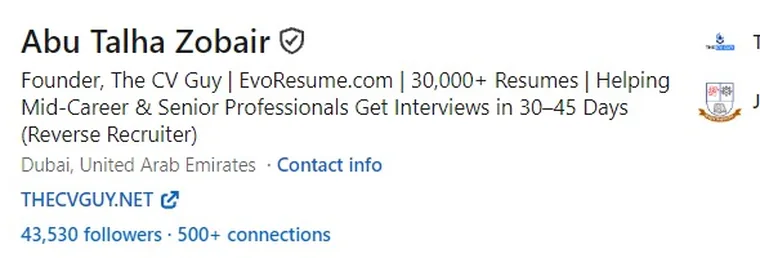 Vacancy Promotion 20 The CV Guy is the No.1 Resume/CV Writer in Bangladesh, Asia & Middle East Abu Talha Zobair, Founder CEO 43,530 followers