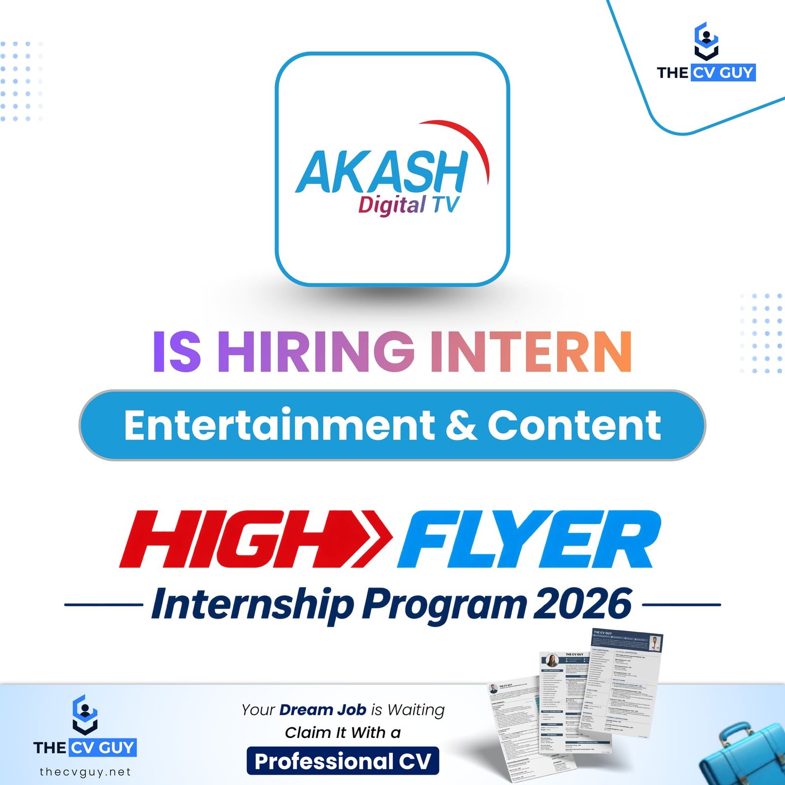 AKASH Digital TV Internship 2026 | Entertainment & Content Intern Job in Bangladesh