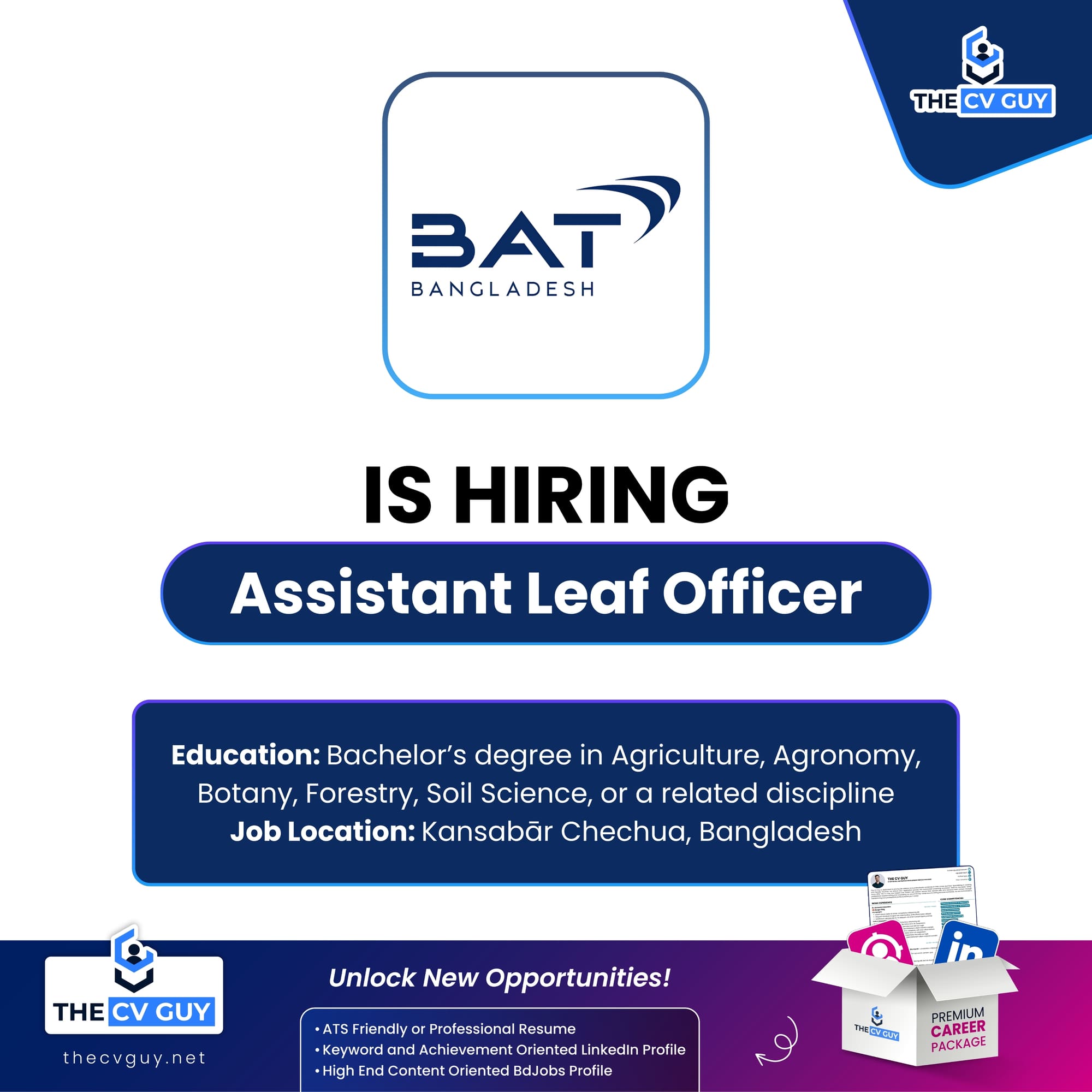 BAT Bangladesh Job Circular 2026 | Assistant Leaf Officer | MNC Career Opportunity