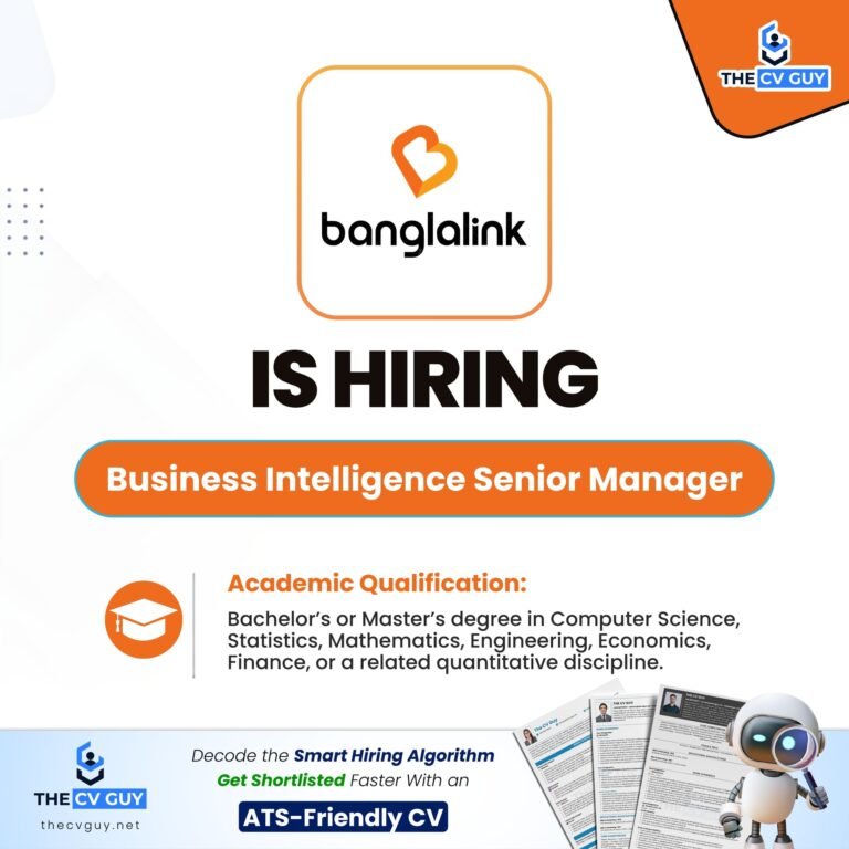 Banglalink is Hiring Business Intelligence Senior Manager, NEO PSP Ltd.